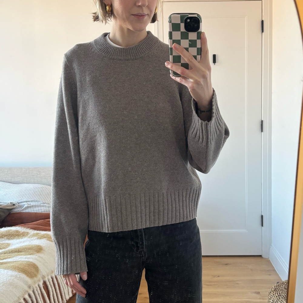 Reformation Fabian grey wool Crew Neck Sweater small